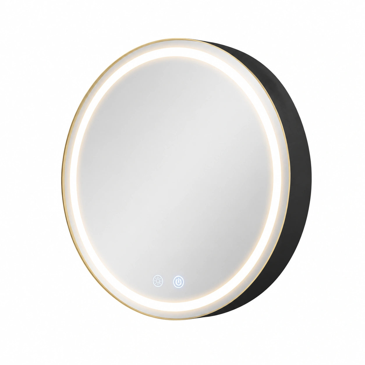 Armadietto per medicinali rotondo 30'' LED antiappannamento con specchio illuminato, dimmerabile per bagno